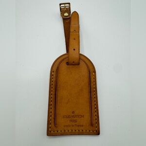 Authentic Louis Vuitton Vachetta Leather Travel Luggage Tag Large